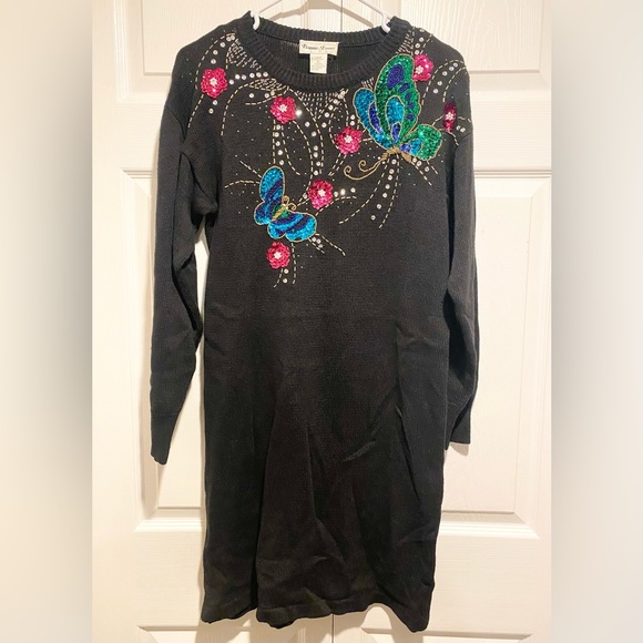 Bonnie Evans Dresses & Skirts - Bonnie Evans Vintage Sequins Sweater Dress